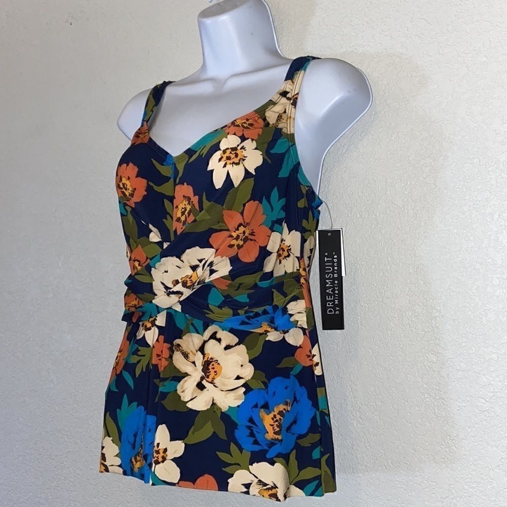 ‎Dreamsuit Bathing Suit Ink Blue Multicolor top size 8 - Picture 2 of 8
